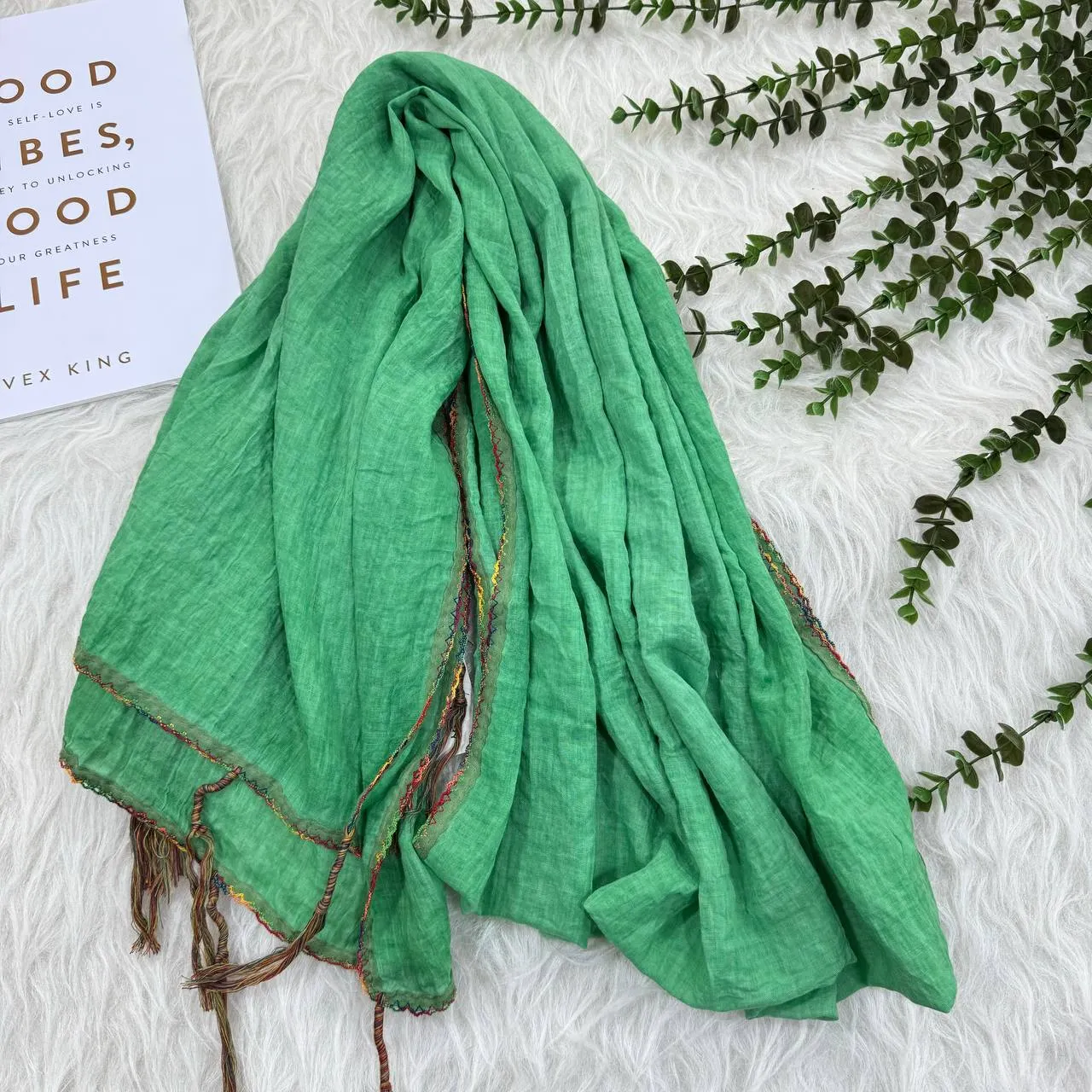 شال ساده نخی دندان موشی وارداتی کد 989 بدون آبرفت و رنگ رفت و چروک