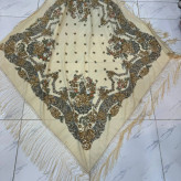 روسری ترکمن اصل کد 1398 وارداتی ترکیه جنس نخی ریشه دستباف 4 فصل 140-150 سانت