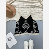تاپ نخی گلدوزی وارداتی فری سایز زنانه تا سایز 44 شیک و راحت چهار فصل