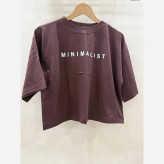 تیشرت کراپ دخترانه زنانه مینیمال سبز پاستلی طرح MINIMALIST