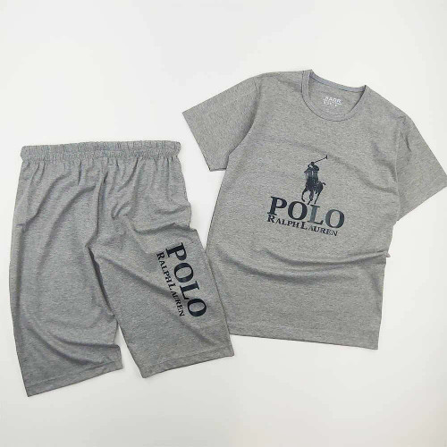 ست تیشرت و شلوارک مردانه مدل POLO جنس ملانج