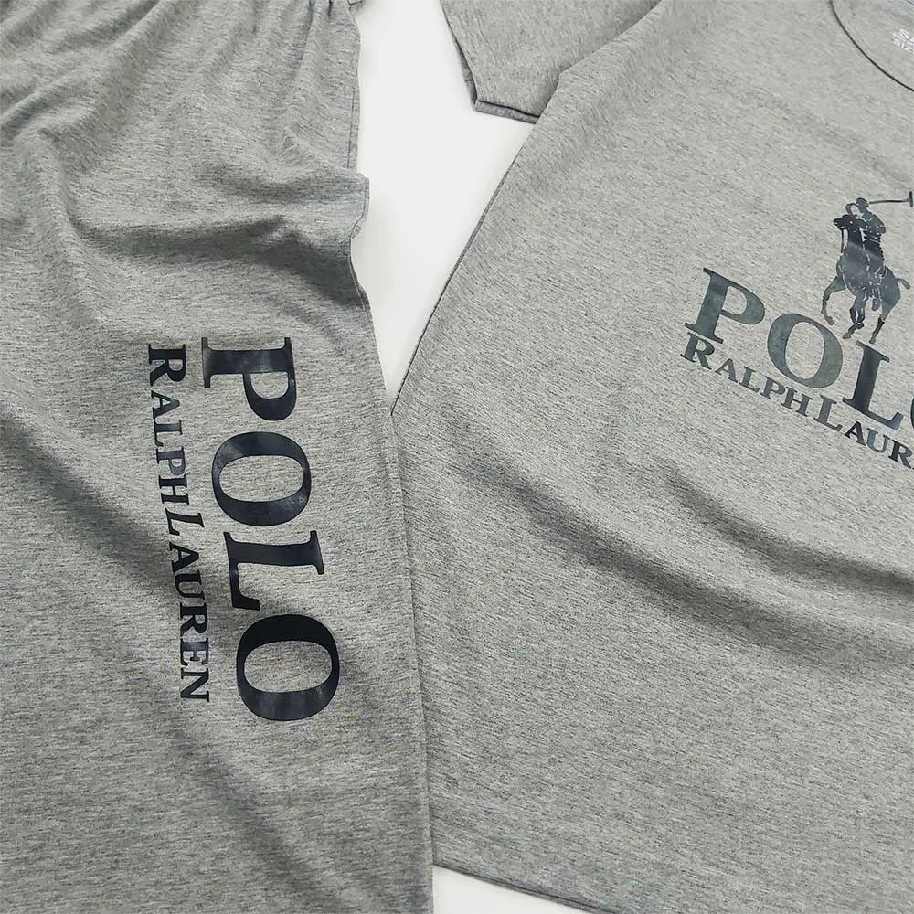 ست تیشرت و شلوارک مردانه مدل POLO جنس ملانج