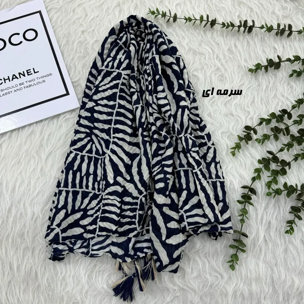 شال نخی طرحدار قواره بزرگ ابعاد 204 در 76 سانتیمتر بدون چروک و سر خوردن