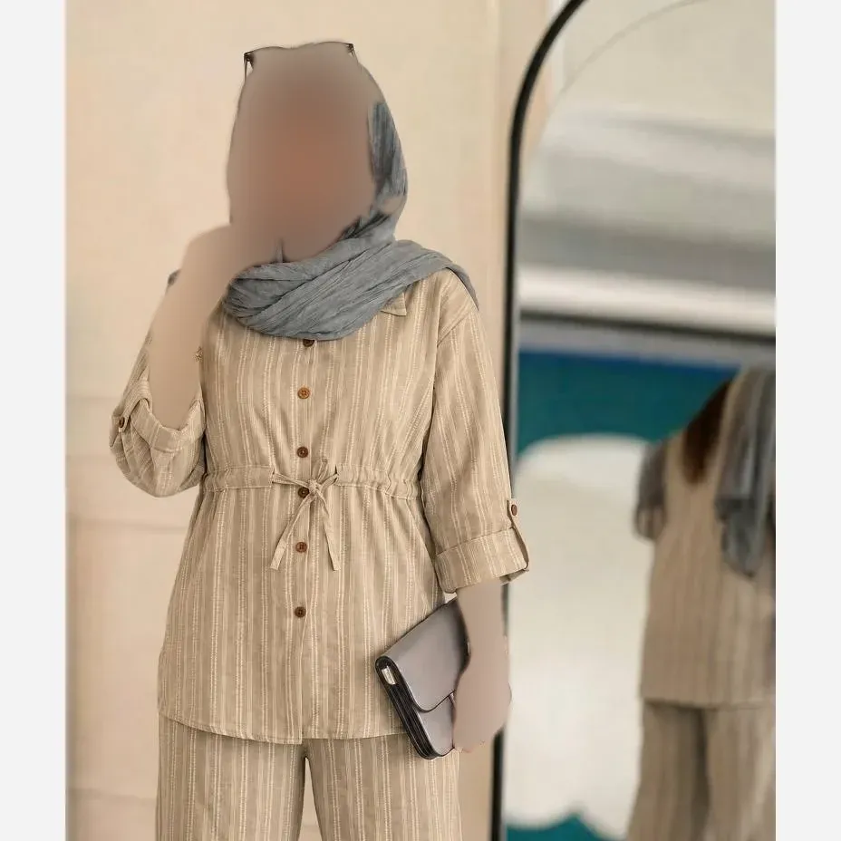 ست شومیز و شلوار زنانه جنس شانتون کوک دوزی شده سایز 38 تا 46