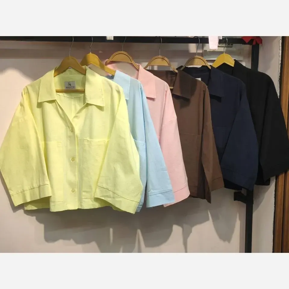 شومیز لنین زنانه مدل الهه فری سایز 38 تا 46 رنگبندی متنوع