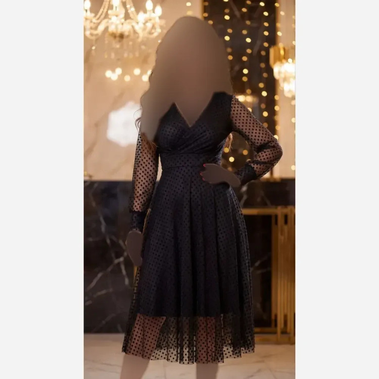 پیراهن زنانه مدل ایسلا جنس فلوک مخمل برجسته قد 120 پشت زیپدار سایز 42 تا 52