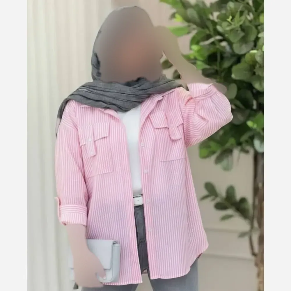 شومیز زنانه داکرون مدل جیب صلیبی سایز 38 تا 48