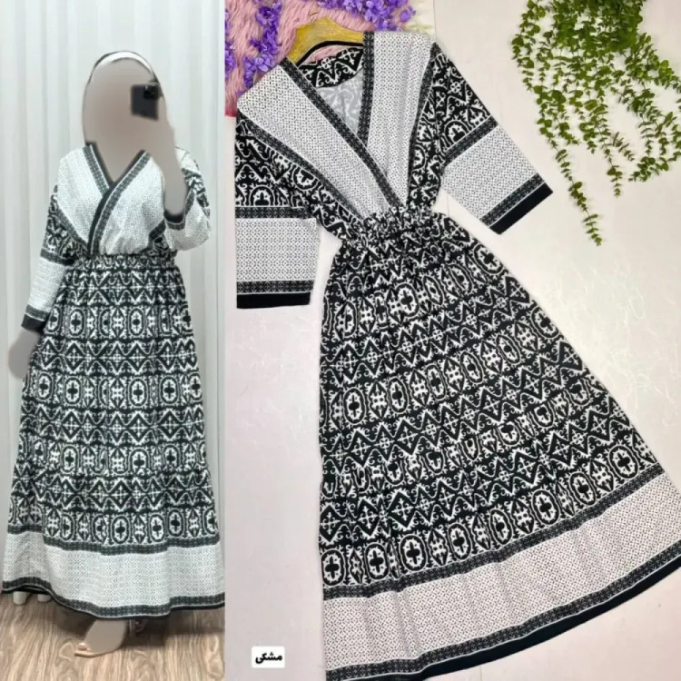 پیراهن ساحلی زنانه مدل نهال جنس بوگاتی سایز 40 تا 52