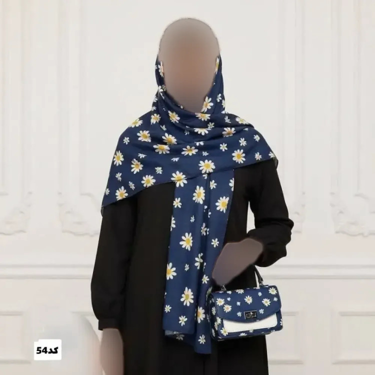 ست کیف و روسری گوچی مدل مخمل و چرم با روسری نخی منگولهدار قواره 130