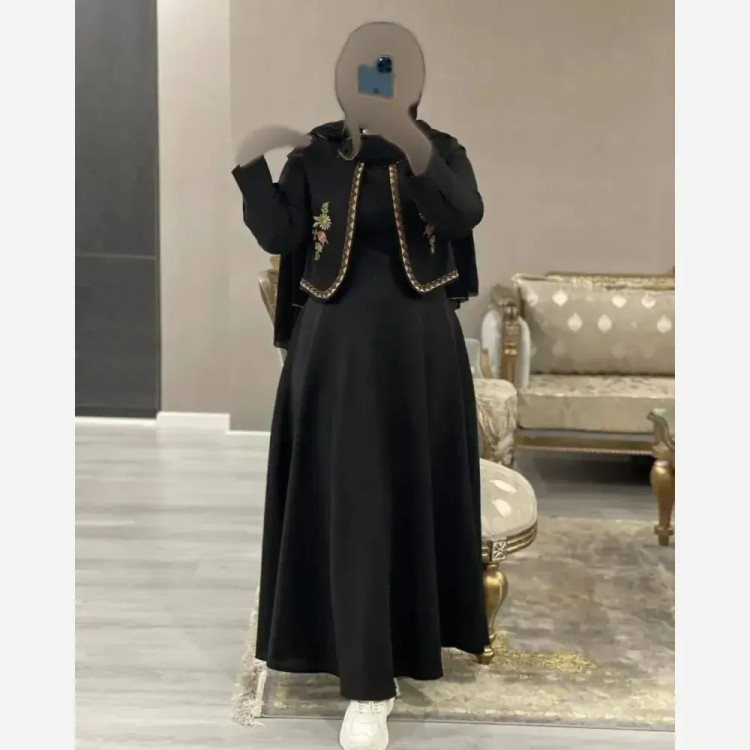 ست کت و سارافون زنانه گلدوزی شده جنس شانتون سایز 38 تا 46