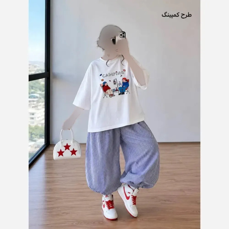 کراپ لش زنانه نخی طرحدار فری سایز مناسب 36 تا 46