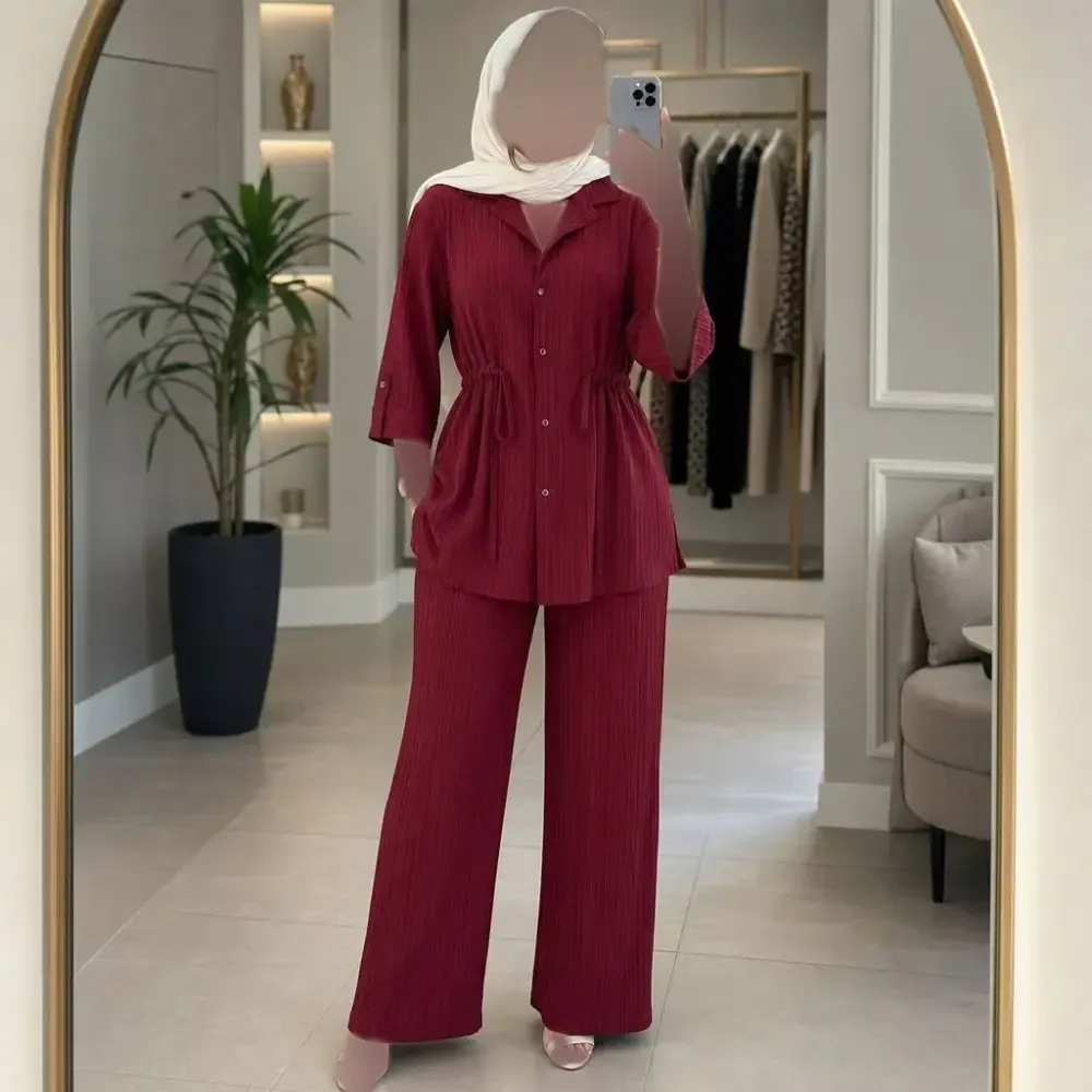 ست شومیز و شلوار زنانه کمر گت جنس آیوا سایز 36 تا 48