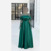 پیراهن زنانه مدل پرنسا جنس ساتن زارا گرم بالا قد 150