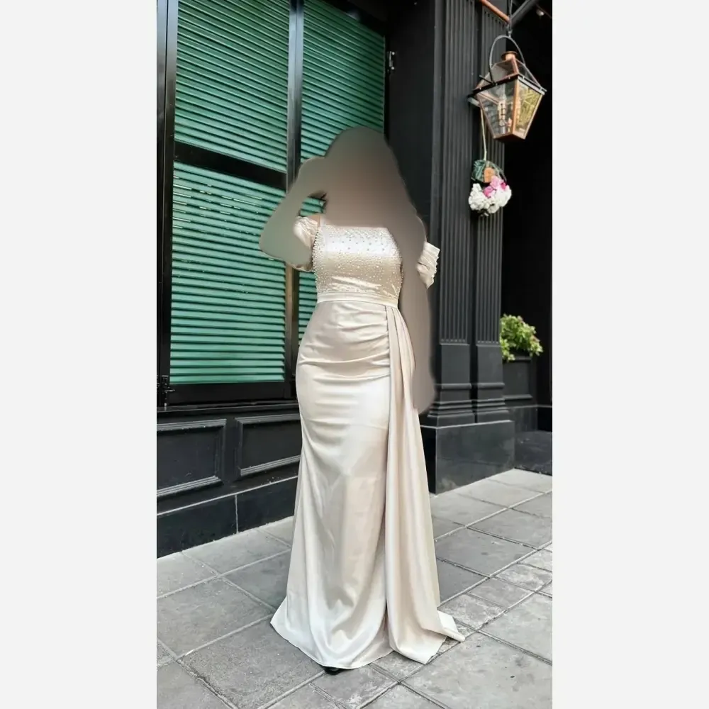 پیراهن زنانه مدل صدف جنس ساتن ال ایکس قد 150