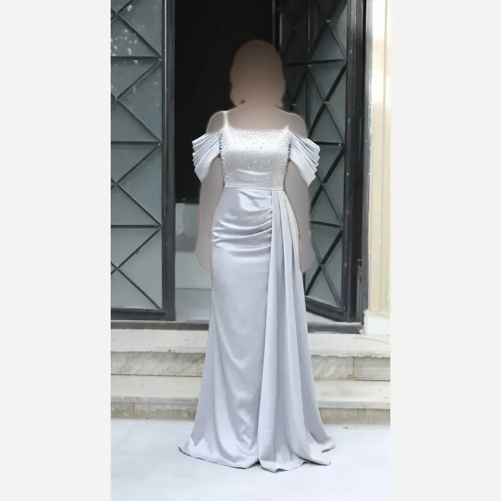 پیراهن زنانه مدل صدف جنس ساتن ال ایکس قد 150
