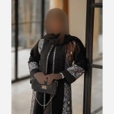 پیراهن زنانه مشکی محرمی جنس تافته فویدار و سوپر بنگال فری سایز 38 تا 48 قد 118 سانت