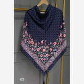 روسری نخی منگوله دار طرح گل دی قواره 130 سانتی متر