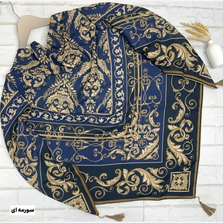 روسری نخی منگوله دار قواره 130 مدل الیزابت