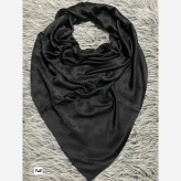 روسری ژاکارد مشکی قواره 140 دور دوخت
