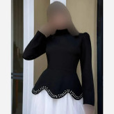 شومیز زنانه مجلسی نگینی جنس مازراتی رنگ مشکی