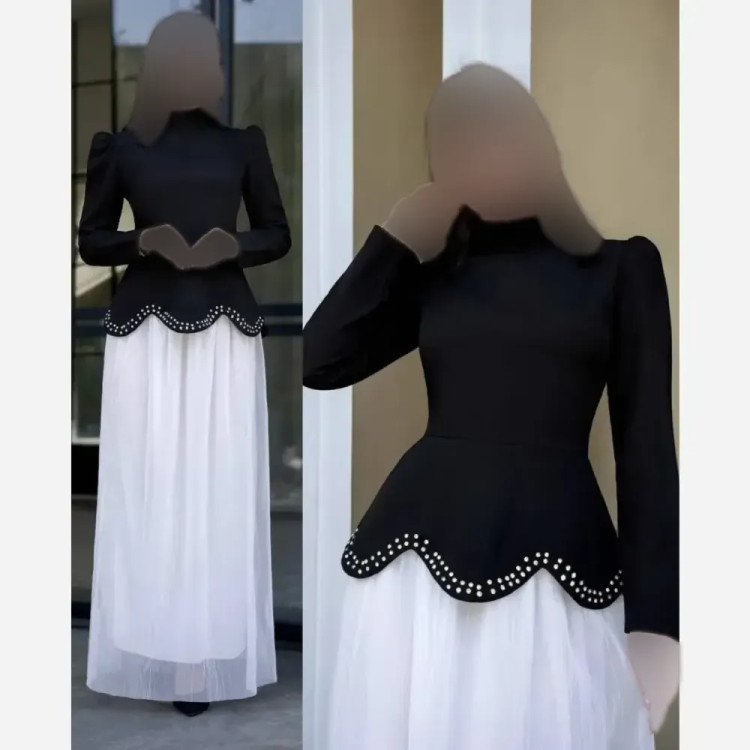 شومیز زنانه مجلسی نگینی جنس مازراتی رنگ مشکی