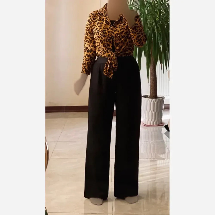 شلوار بگ زنانه پارچه مازراتی رنگ مشکی سایزبندی L تا 2XL