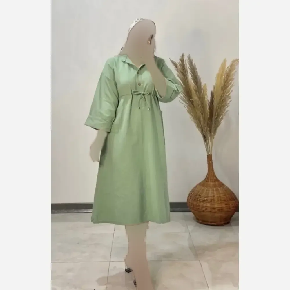 کفتان زنانه لنین کمر گت دار مدل اشتیان فری سایز
