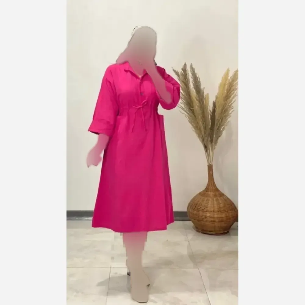 کفتان زنانه لنین کمر گت دار مدل اشتیان فری سایز