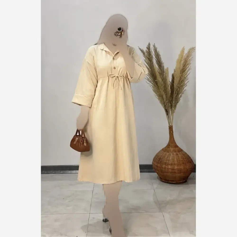 کفتان زنانه لنین کمر گت دار مدل اشتیان فری سایز