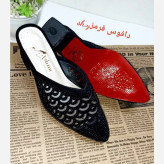 کفش مجلسی زنانه نگین کوب تارا پاشنه 5 سانت جنس تور و سوییت