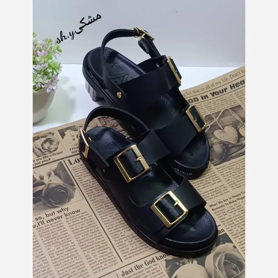 صندل زنانه زارا پشت بندی چرم بیاله طبی سبک لژ یک سانت