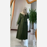 ست کت و دامن زنانه لنین جلو دکمه فری سایز 38 تا 46