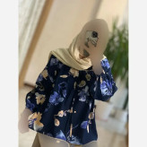 شومیز عروسکی گلدار لنین ایتالیایی فری سایز 38 تا 50