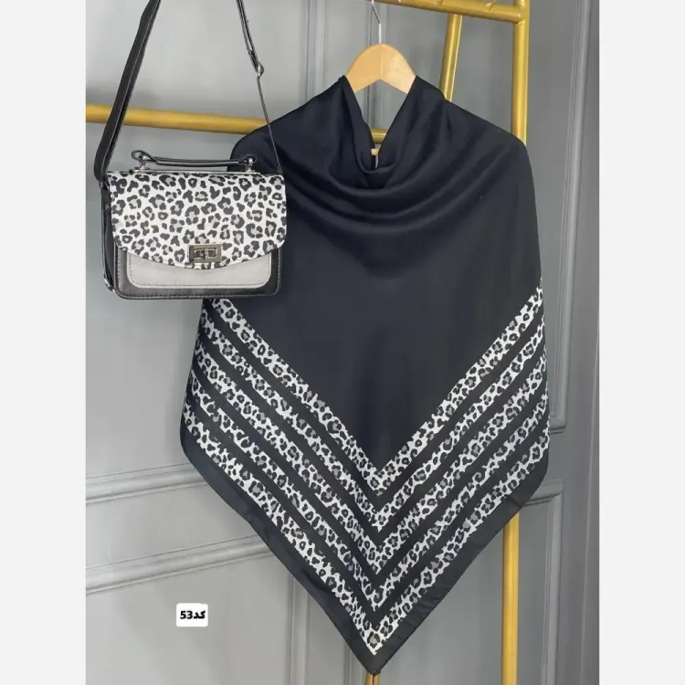 ست کیف و روسری گوچی مدل مخمل و چرم صنعتی با روسری نخی منگولهدار