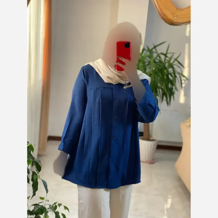 مانتو جلو پیله زنانه مدل پرستو جنس شانتون فری سایز