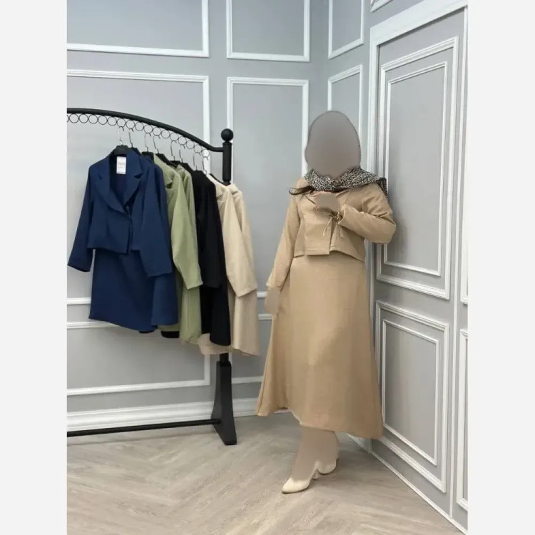 ست کت و دامن زنانه مدل رها جنس شانتون سایز 36 تا 46