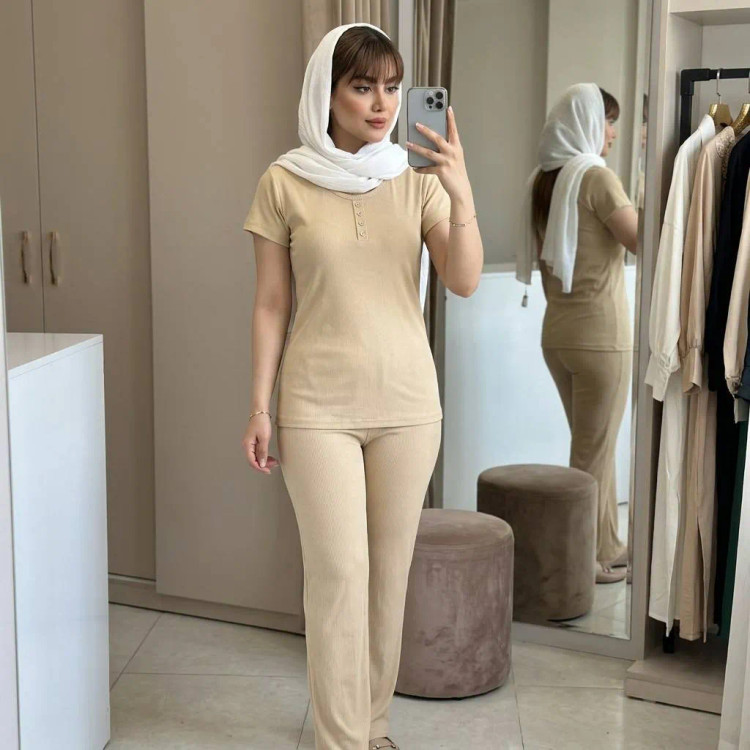 تیشرت زنانه پشت گیپور جنس فانریپ سایز 38 تا 48