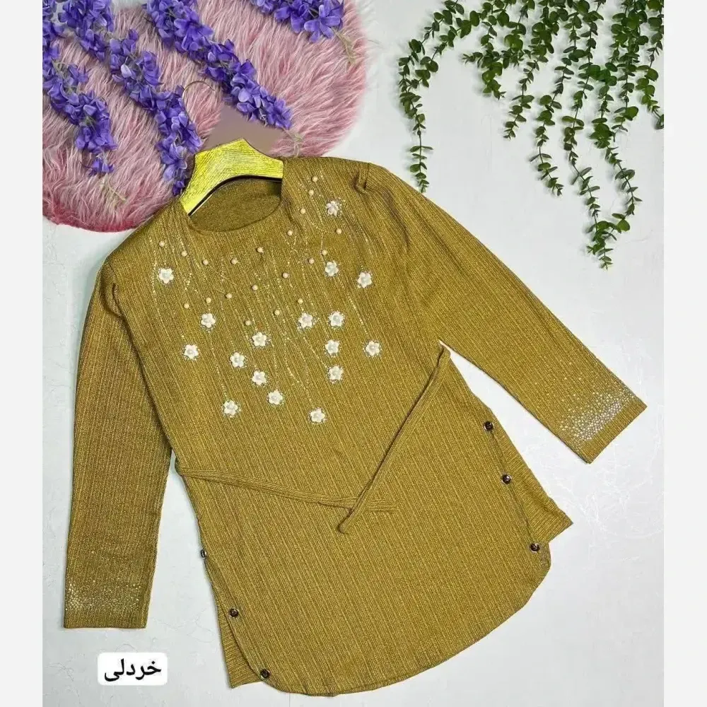 تونیک زنانه کریشه مدل شکوفه سایز 38 تا 48
