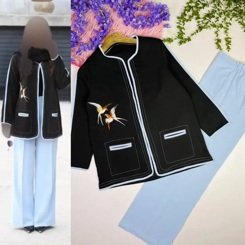 کت شلوار مازراتی گلدوزی شده شیک مدل پرستو سایز 40 تا 50