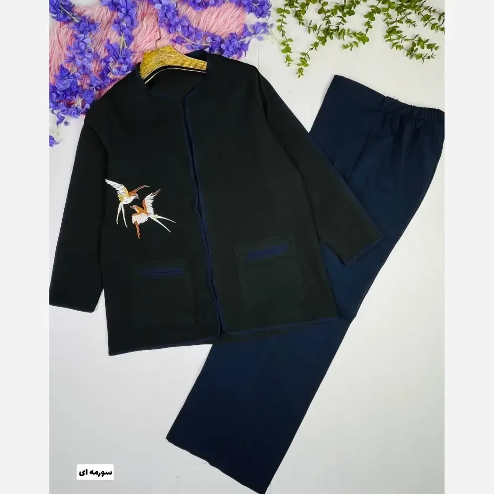 کت شلوار مازراتی گلدوزی شده شیک مدل پرستو سایز 40 تا 50