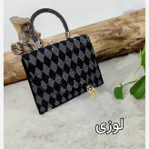 کیف مجلسی مدل نگارین چرم صنعتی نگینی بند دوشی