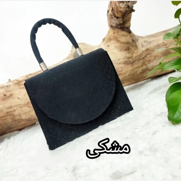 کیف مجلسی مدل نگارین چرم صنعتی نگینی بند دوشی