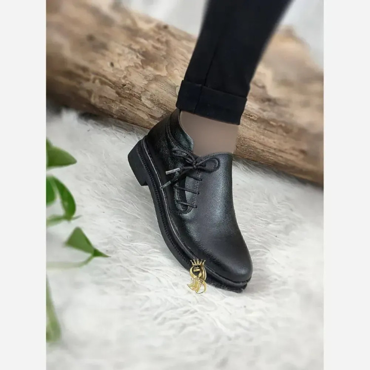 کفش طبی اداری چرم مدل بغل بندی سنباده
