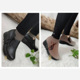 کفش طبی لژدار زنانه چرم فلوتر بغل بندی صدفی