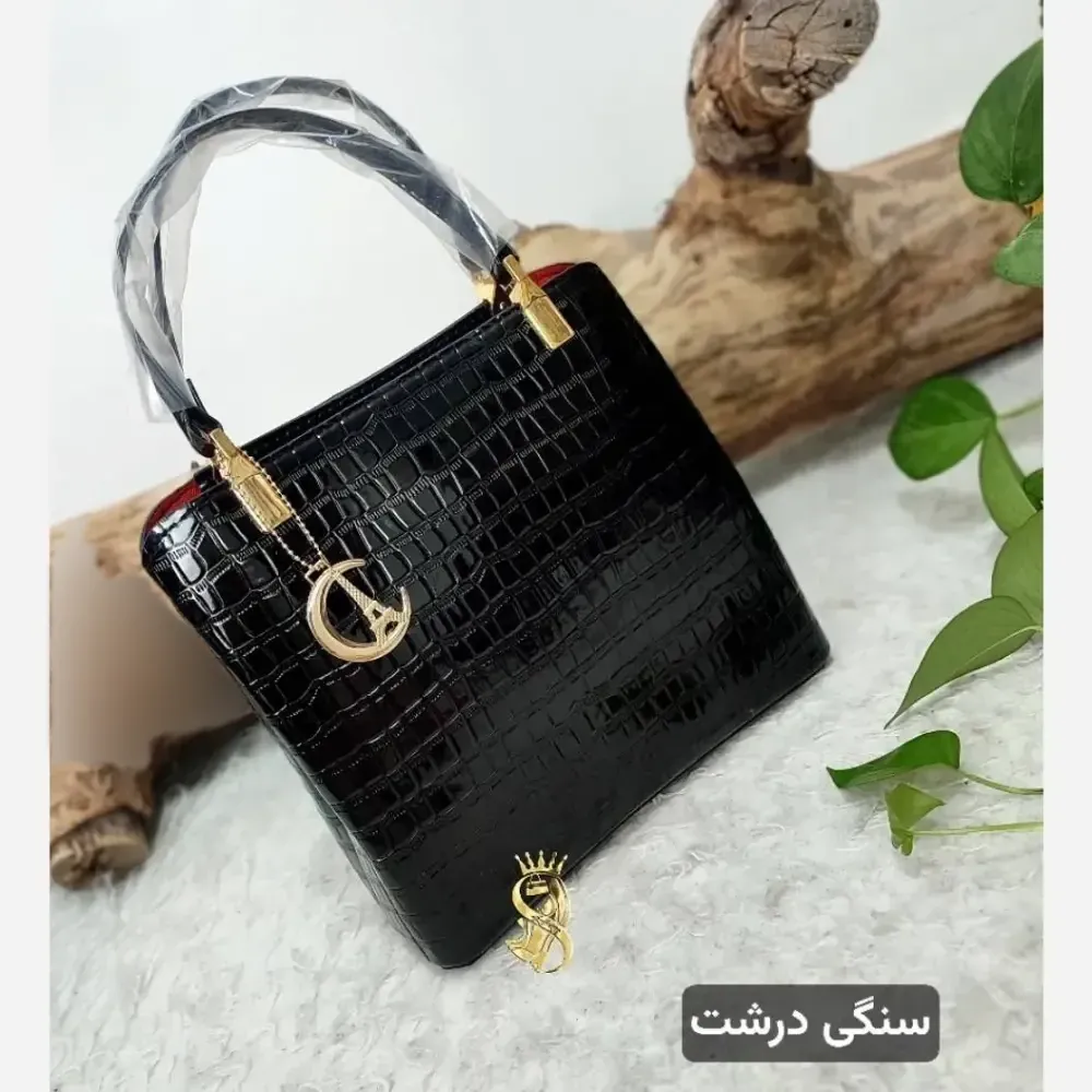 کیف مجلسی زنانه ورنی خارجی سه خانه ابعاد 28 در 26 سانتی متر