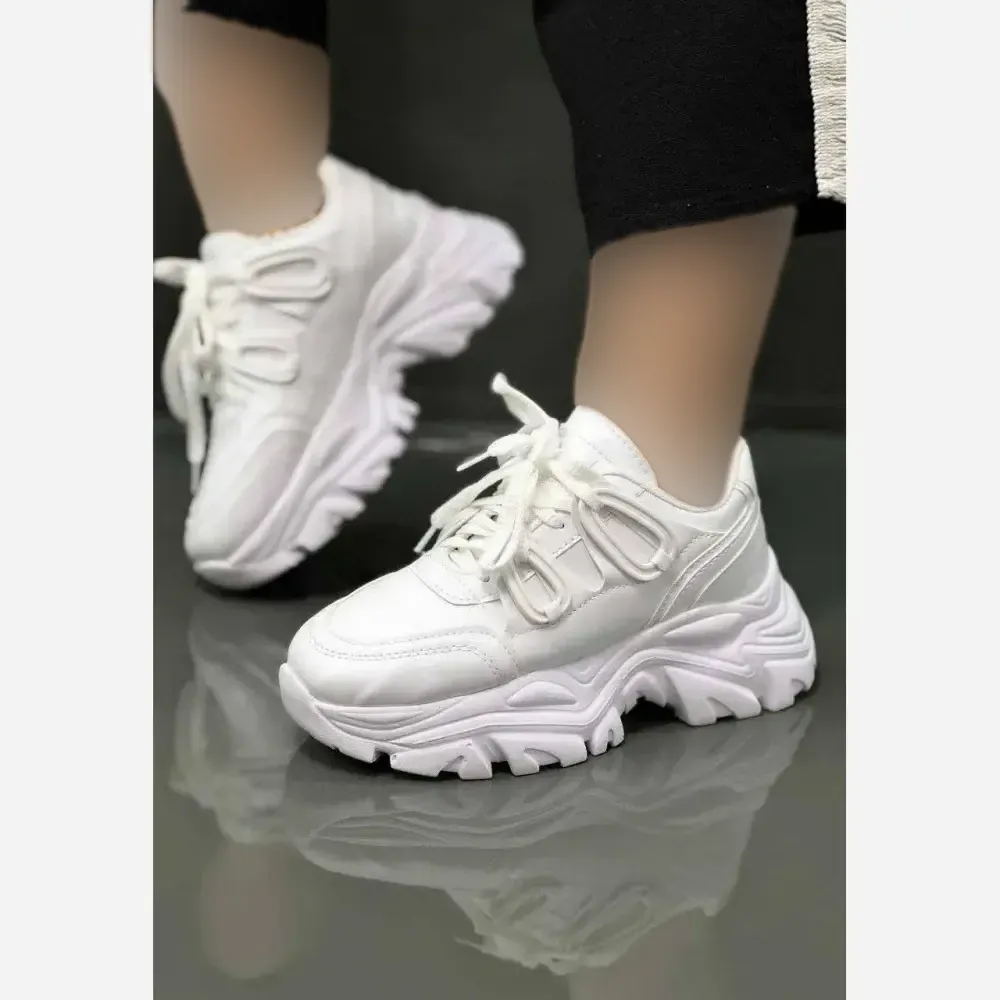 کتونی لژ دار طبی چرم صنعتی زنانه مدل لول