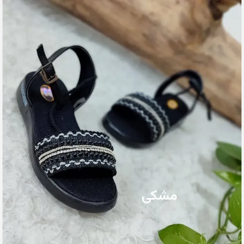صندل طبی زنانه مدل هپی مروارید رویه چرم صنعتی زیره PU