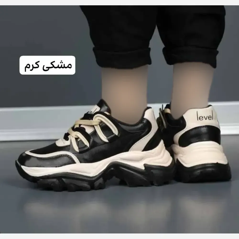 کتونی لژ دار طبی چرم مصنوعی مدل لول