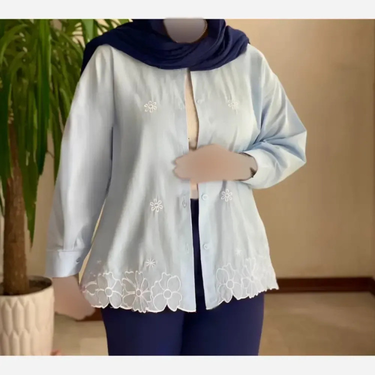 مانتو گلدوزی غزل لنین پنبه درجه یک فری سایز