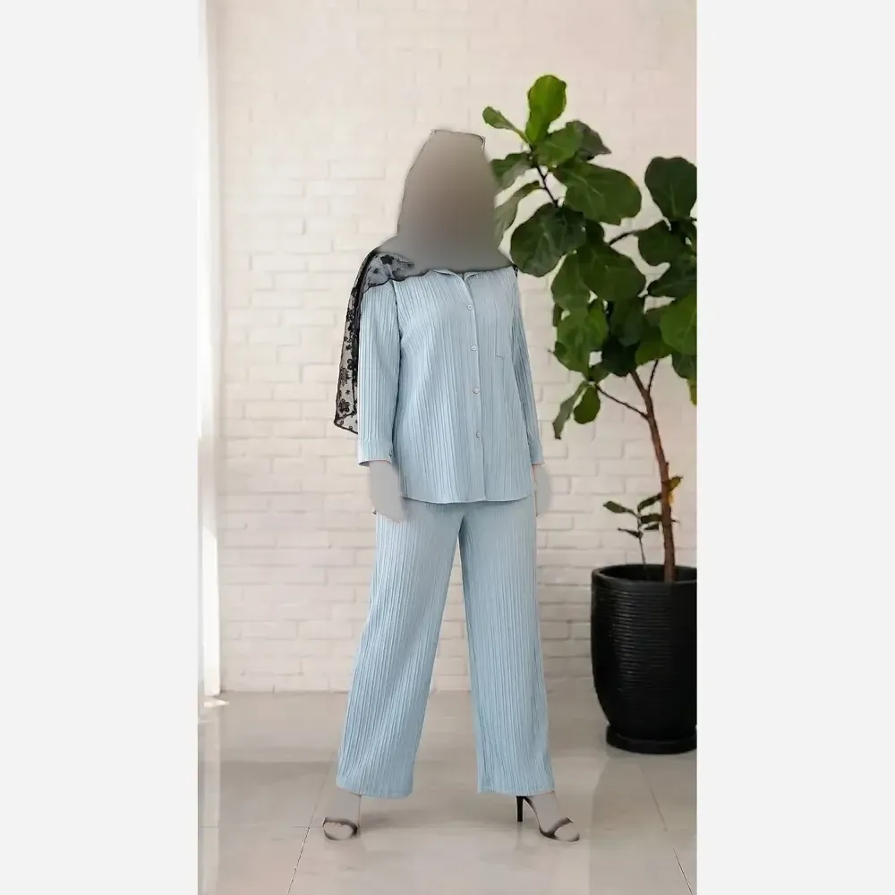 ست شومیز شلوار نیکا جنس آیوا درجه یک سایز 38 تا 48
